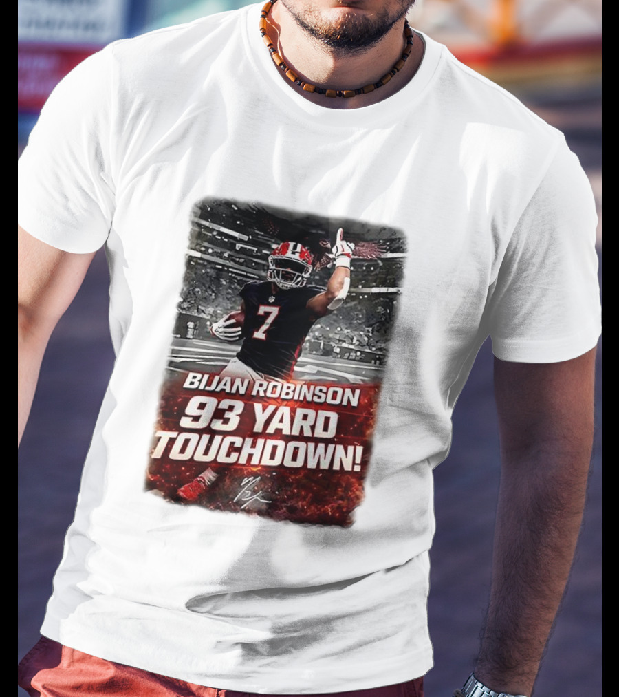 Bijan Robinson 93 Yard Touchdown Falcons Beat Rams Week 17 NFL 2025 T-Shirt