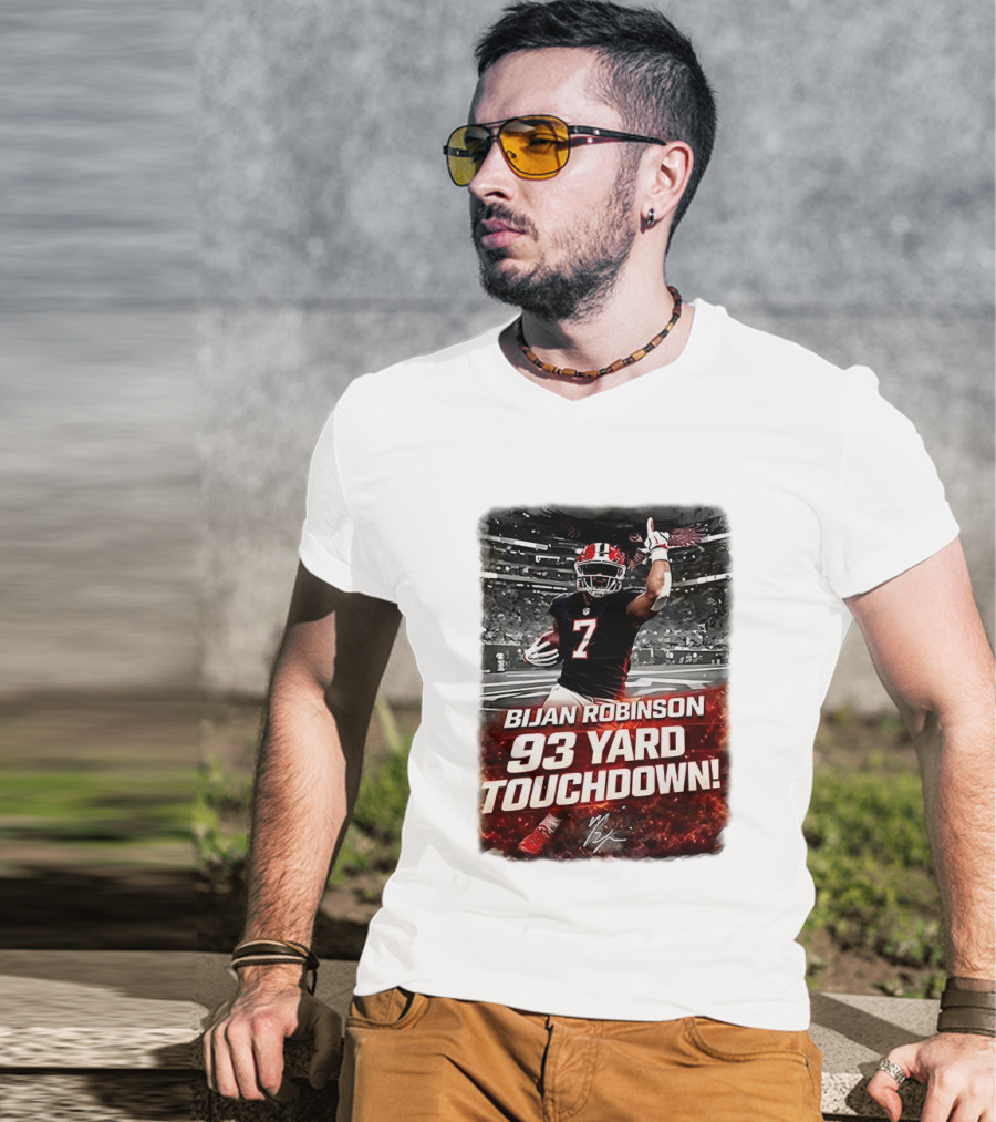 Bijan Robinson 93 Yard Touchdown Falcons Beat Rams Week 17 NFL 2025 T-Shirt