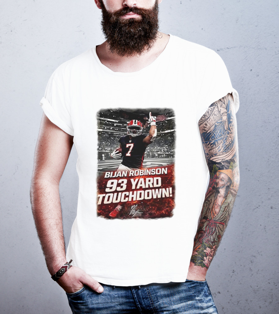 Bijan Robinson 93 Yard Touchdown Falcons Beat Rams Week 17 NFL 2025 T-Shirt