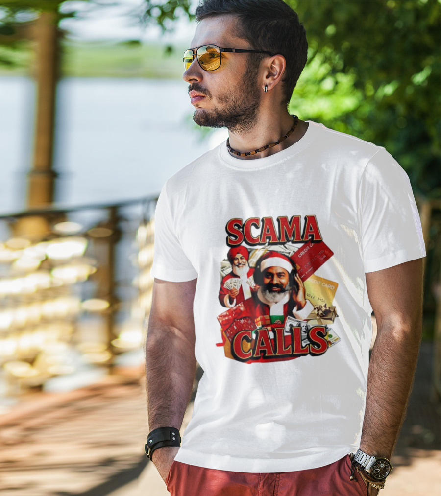 SCAMA CALLS Santa Comedy Credit Card Gifts Cash T-Shirt