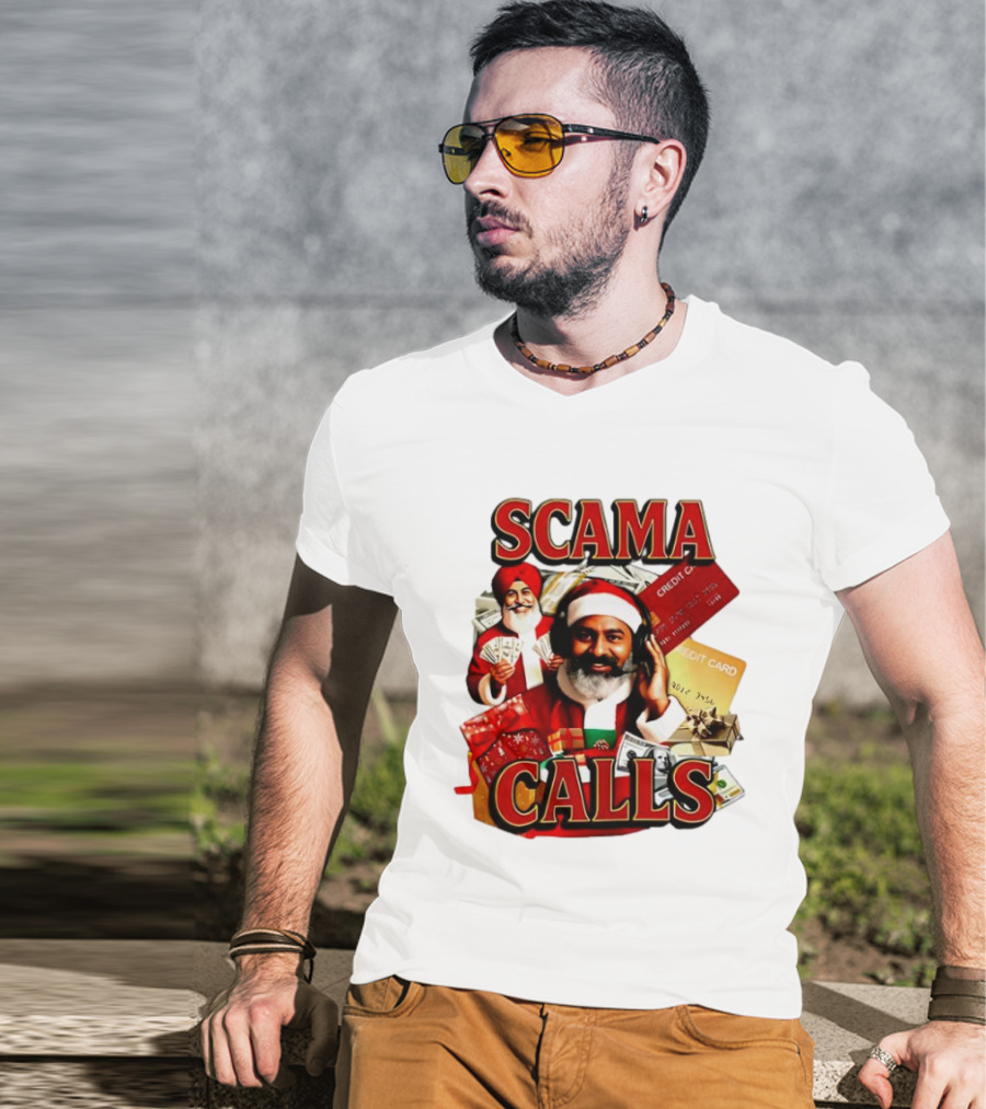 SCAMA CALLS Santa Comedy Credit Card Gifts Cash T-Shirt