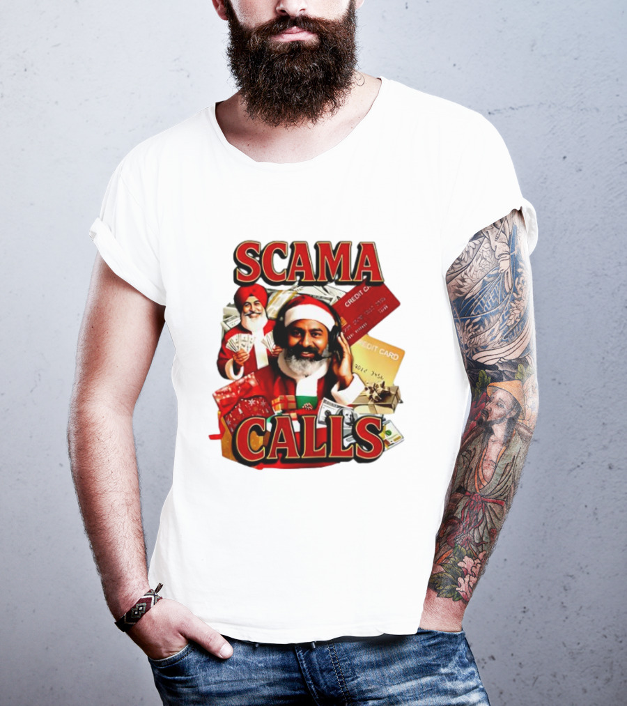 SCAMA CALLS Santa Comedy Credit Card Gifts Cash T-Shirt
