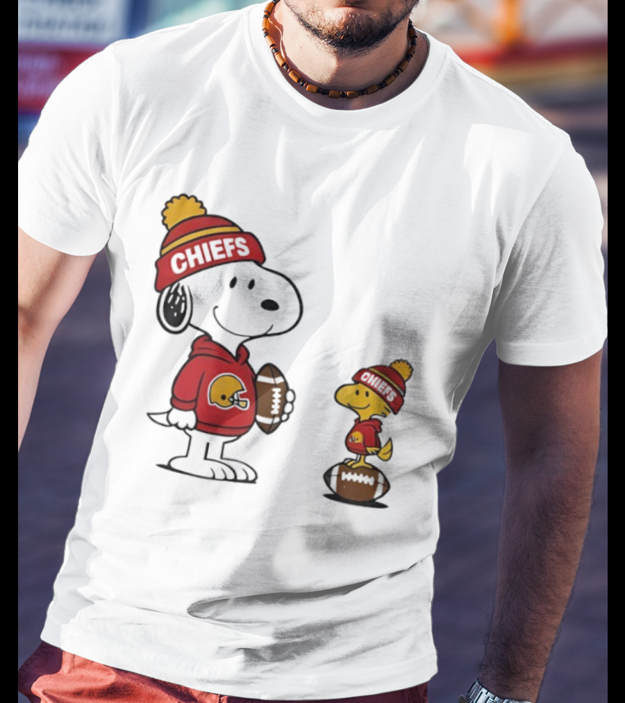 Kansas City Chiefs Snoopy Woodstock NFL Football Fan Gear T-Shirt