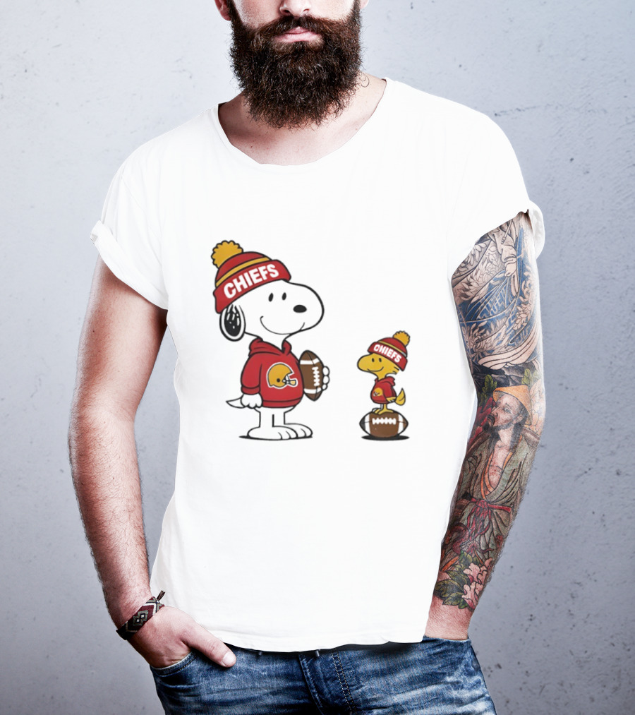 Kansas City Chiefs Snoopy Woodstock NFL Football Fan Gear T-Shirt