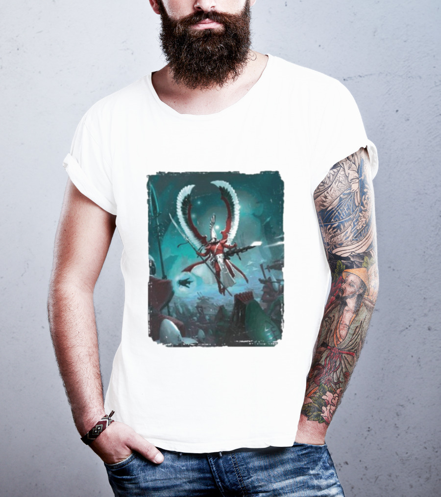 Warhammer 40 000 Aeldari Avatar Epic Battle Wings Fantasy Science Fiction T-Shirt