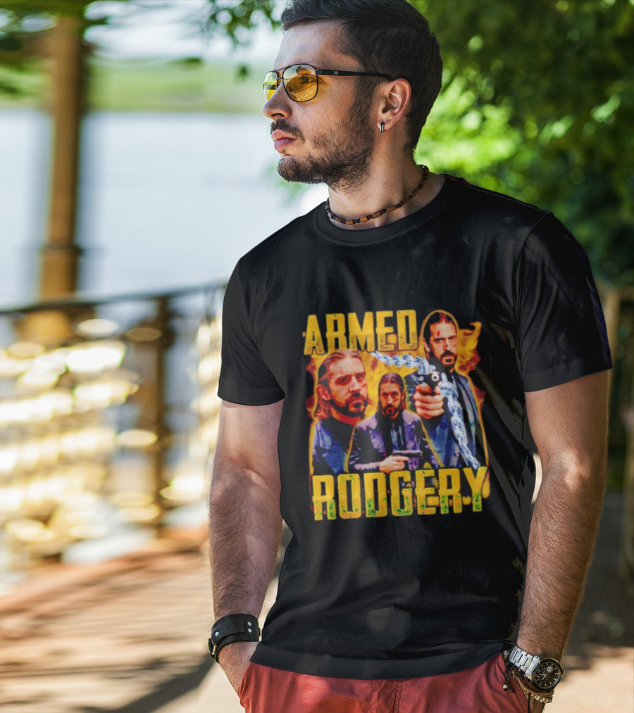 Armed Rodgery Action Movie Inspired Design With Chain And Gun T-Shirt
