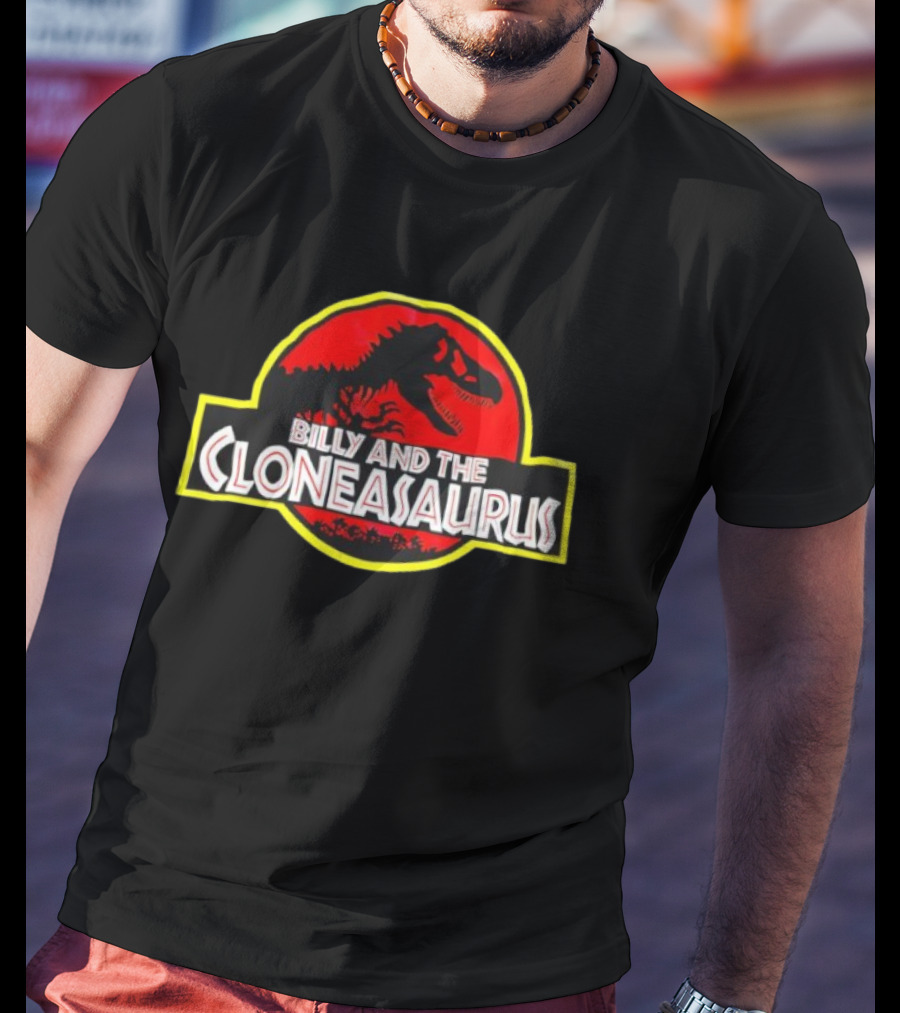 Billy And The Cloneasaurus Dinosaur Silhouette Comedy T-Shirt