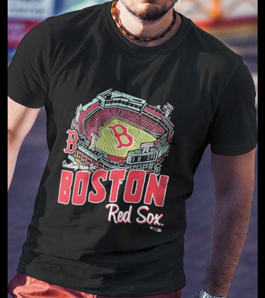 Boston Red Sox Fenway Park Stadium Graphic B Fan Merch Navy T-Shirt