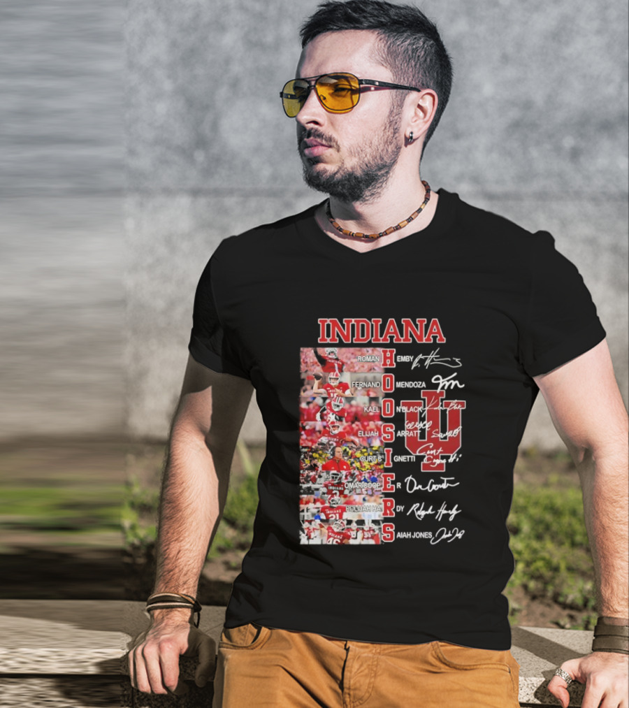 Indiana Hoosiers Football Players Signature IU Team Spirit T-Shirt