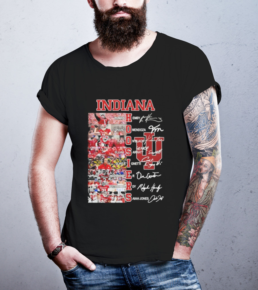 Indiana Hoosiers Football Players Signature IU Team Spirit T-Shirt