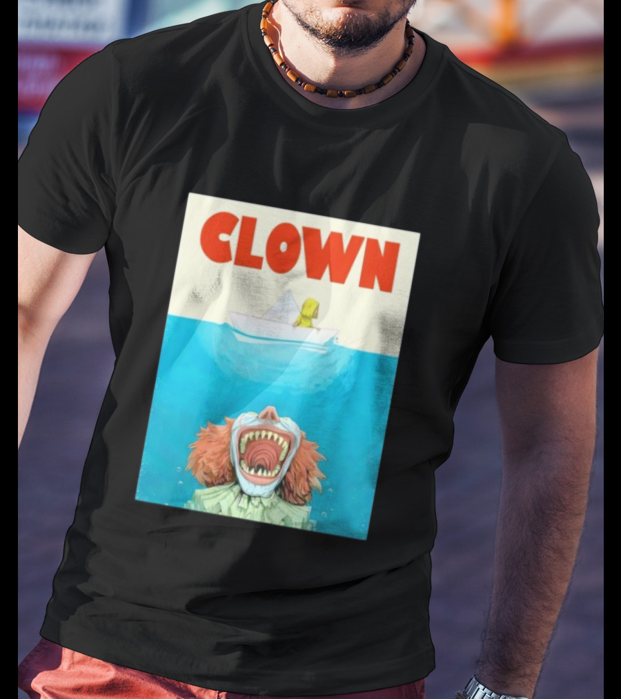 Halloween Jaws Inspired Clown Parody Horror Movie T-Shirt