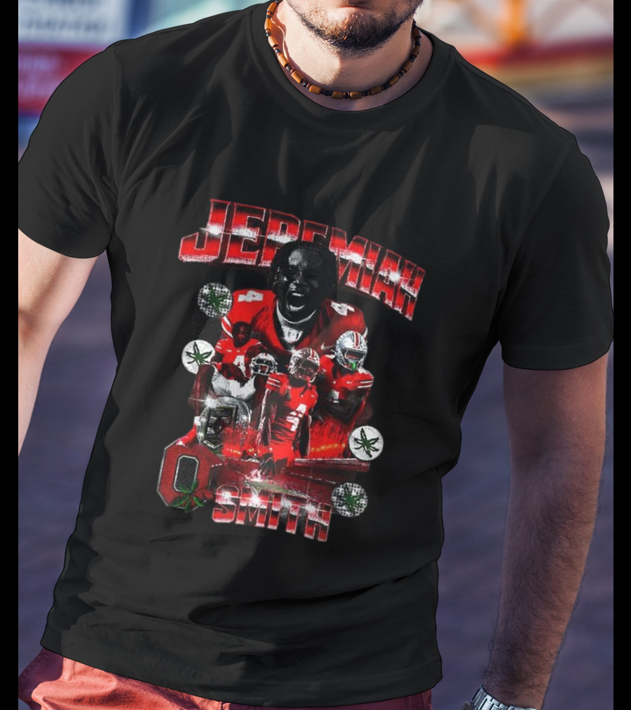 Jeremiah Smith Ohio State Buckeyes NFL Football Player Name Red Jersey Team Spirit T-Shirt