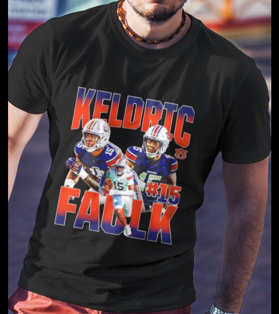 Keldric Faulk Auburn Football #15 NCAA Tigers T-Shirt