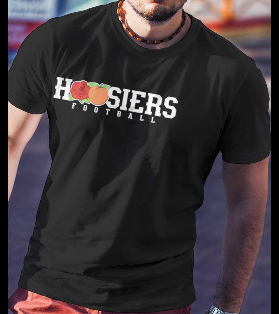 Indiana Hoosiers Football Peach Themed College Sports Merchandise T-Shirt