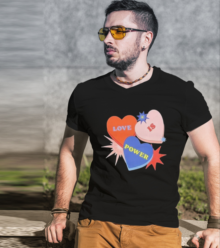 Love Is Power Heart Shapes Human Rights Campaign T-Shirt