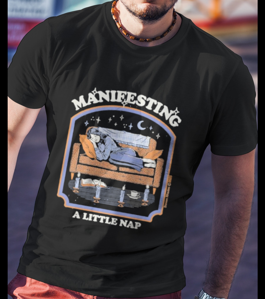 Manifesting A Little Nap Sleepy Couch Illustration Cozy Vibes T-Shirt