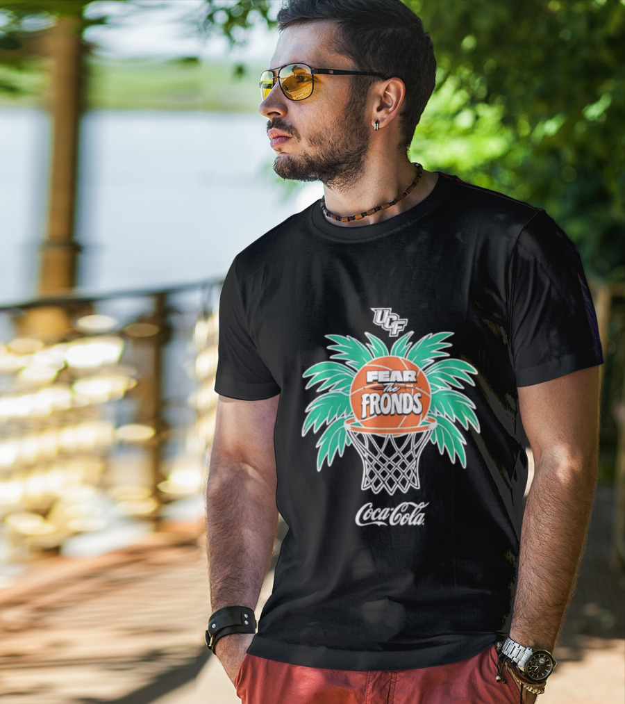 UCF Coca Cola Fear The Fronds Basketball Palm Tree T-Shirt