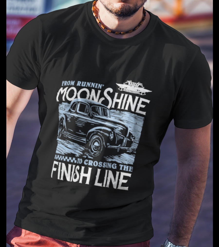 Moonshine Finish Line Old School Racing Nostalgia T-Shirt