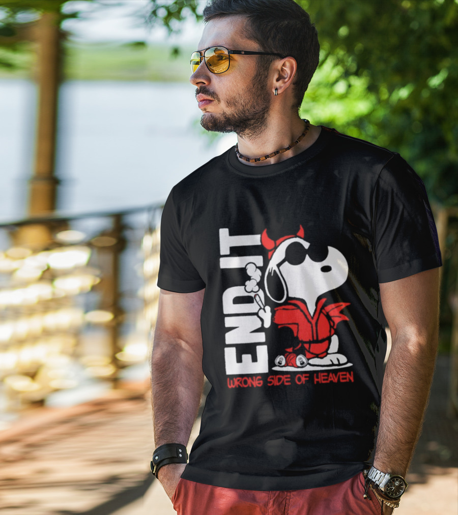 Snoopy End It Wrong Side Of Heaven Red Devil Suit T-Shirt