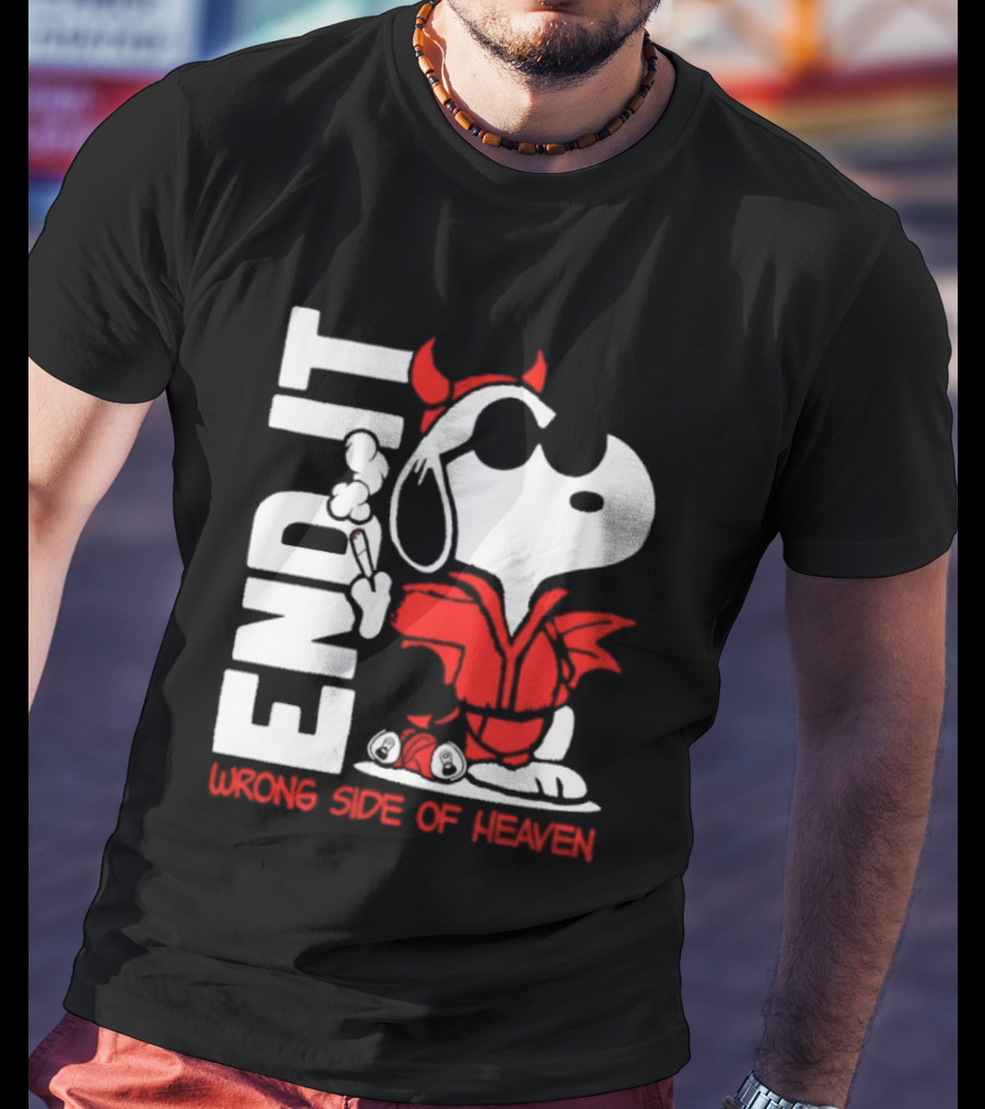 Snoopy End It Wrong Side Of Heaven Red Devil Suit T-Shirt