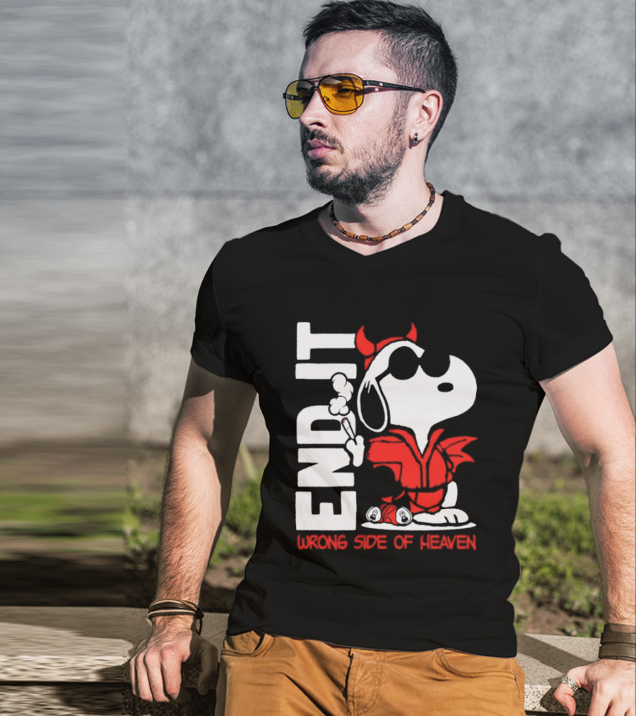 Snoopy End It Wrong Side Of Heaven Red Devil Suit T-Shirt