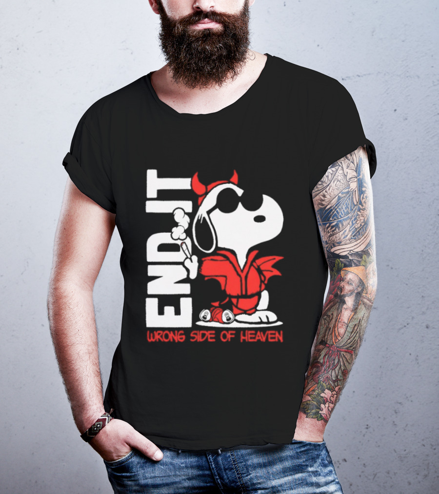 Snoopy End It Wrong Side Of Heaven Red Devil Suit T-Shirt