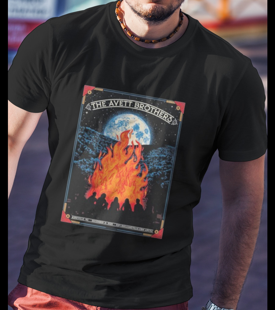 Avett Brothers Asheville NC Arena December 31 2025 Event Moon And Fire T-Shirt