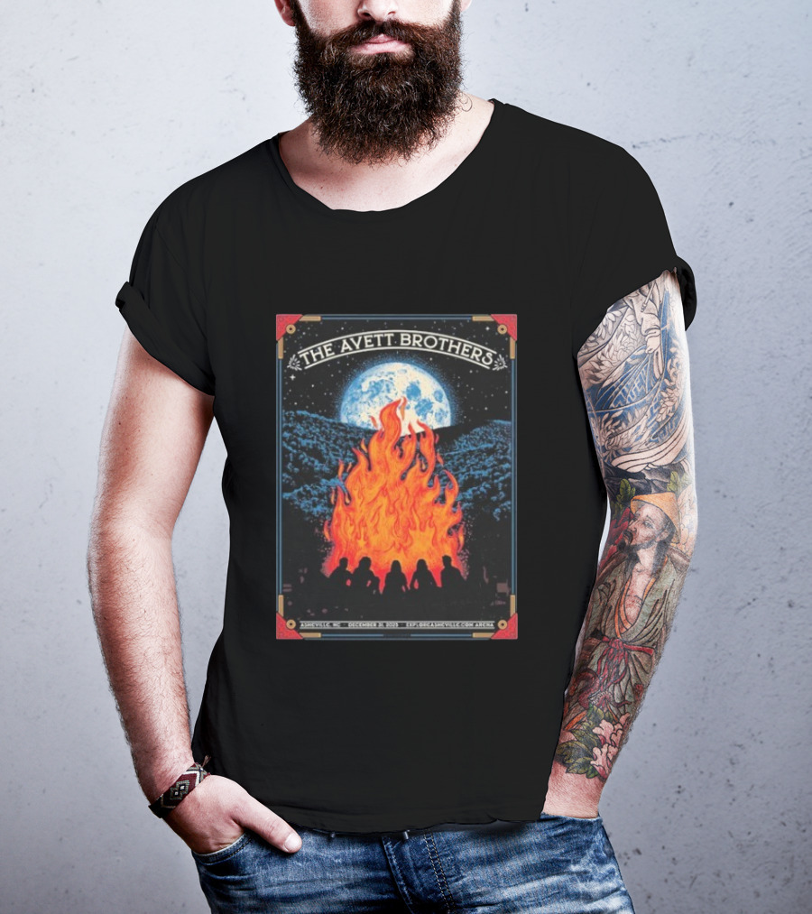 Avett Brothers Asheville NC Arena December 31 2025 Event Moon And Fire T-Shirt