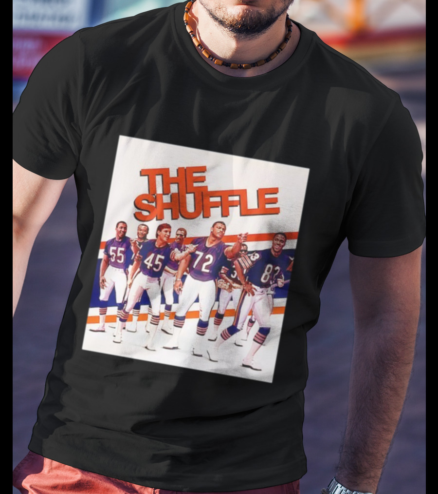 The Shuffle Chicago Bears Football Team Vintage Style Retro Uniforms T-Shirt