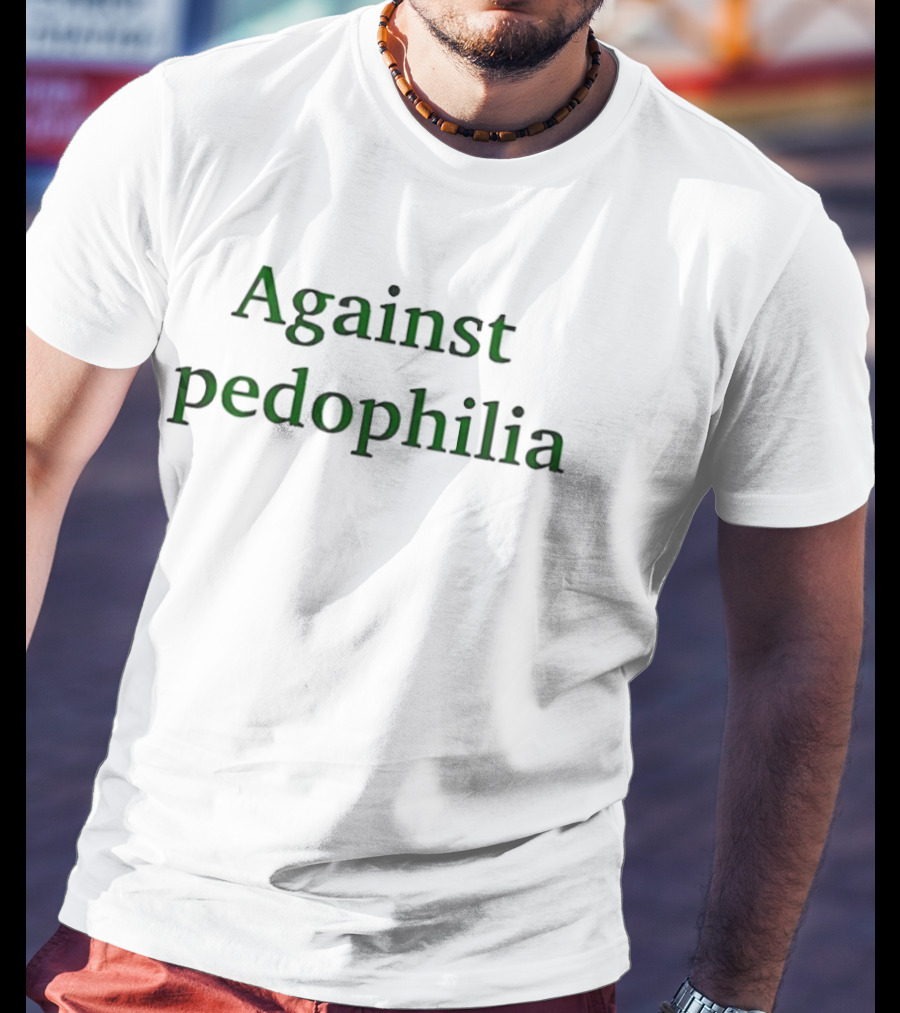 Against Pedophilia Green Bold T-Shirt