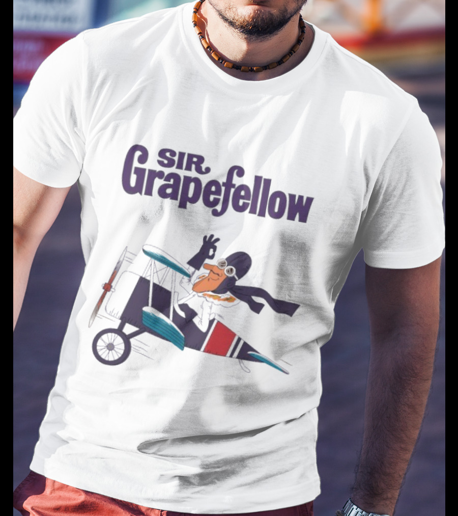 Sir Grapefellow Biplane Pilot T-Shirt