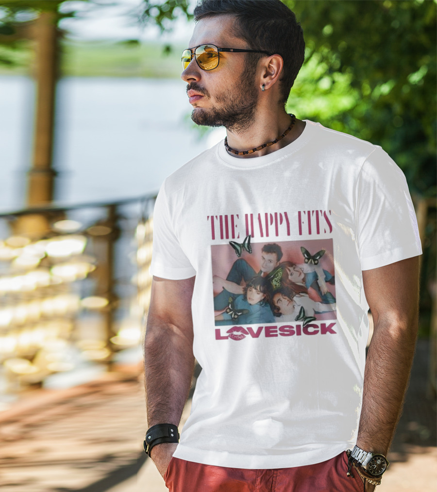 The Happy Fits Lovesick Pink Butterflies Photo T-Shirt