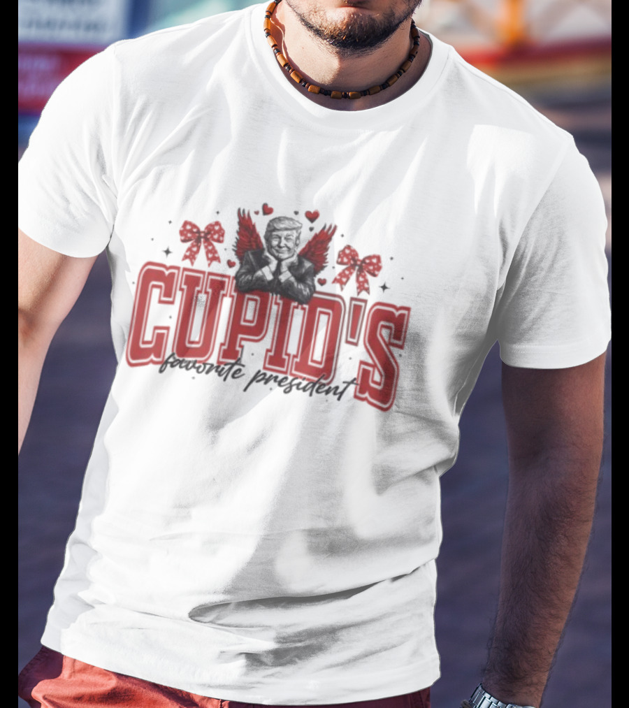 Trump Cupid's Favorite President Valentine's Wings And Bows T-Shirt