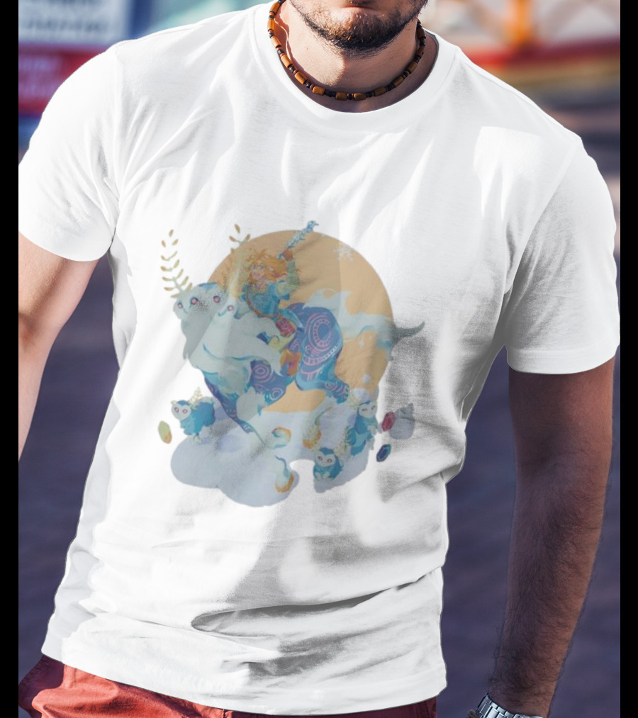 Zeldathon Mythos Zelda Series Snowy Adventure White Beast And Gems T-Shirt