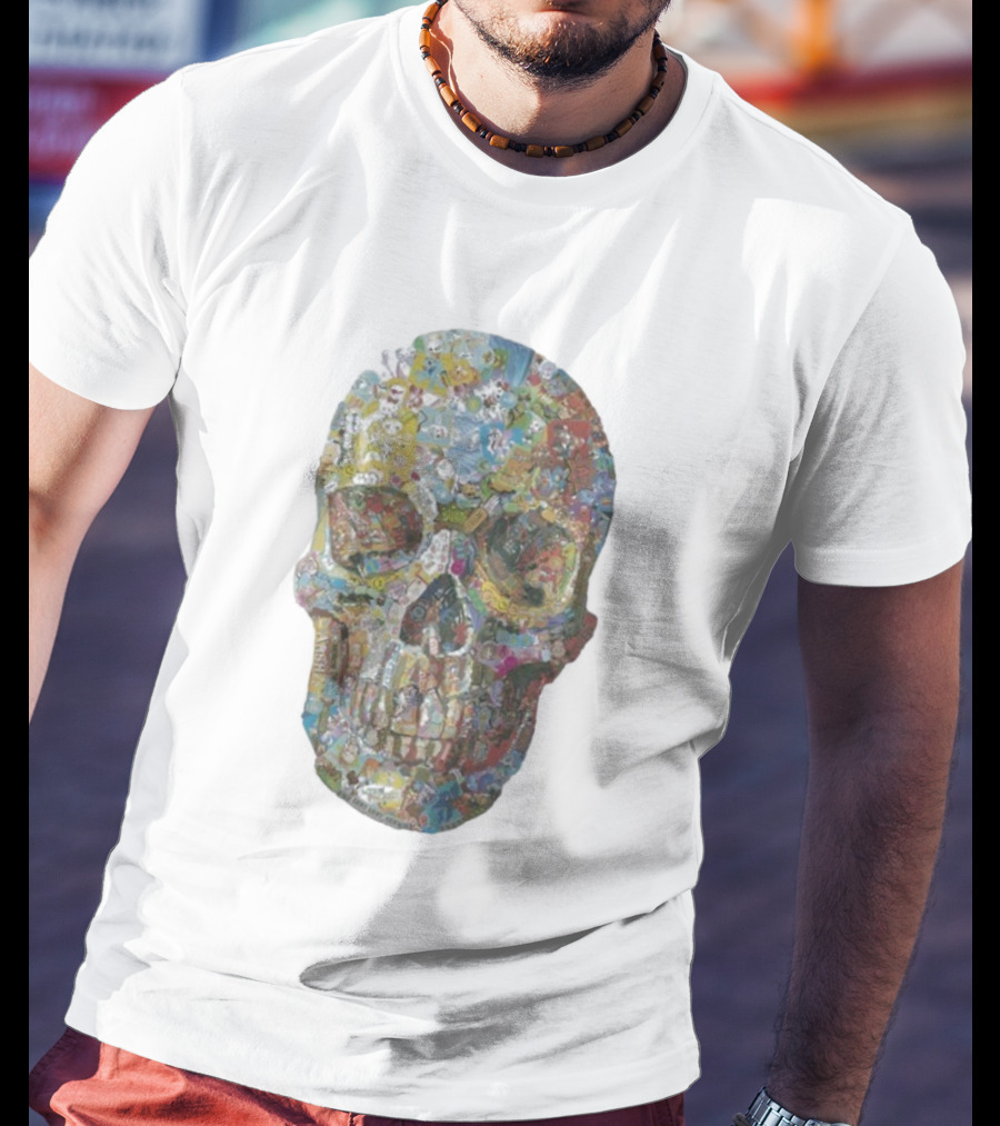 Noah Scalin Still Life Skull Collage Of Popular Culture T-Shirt