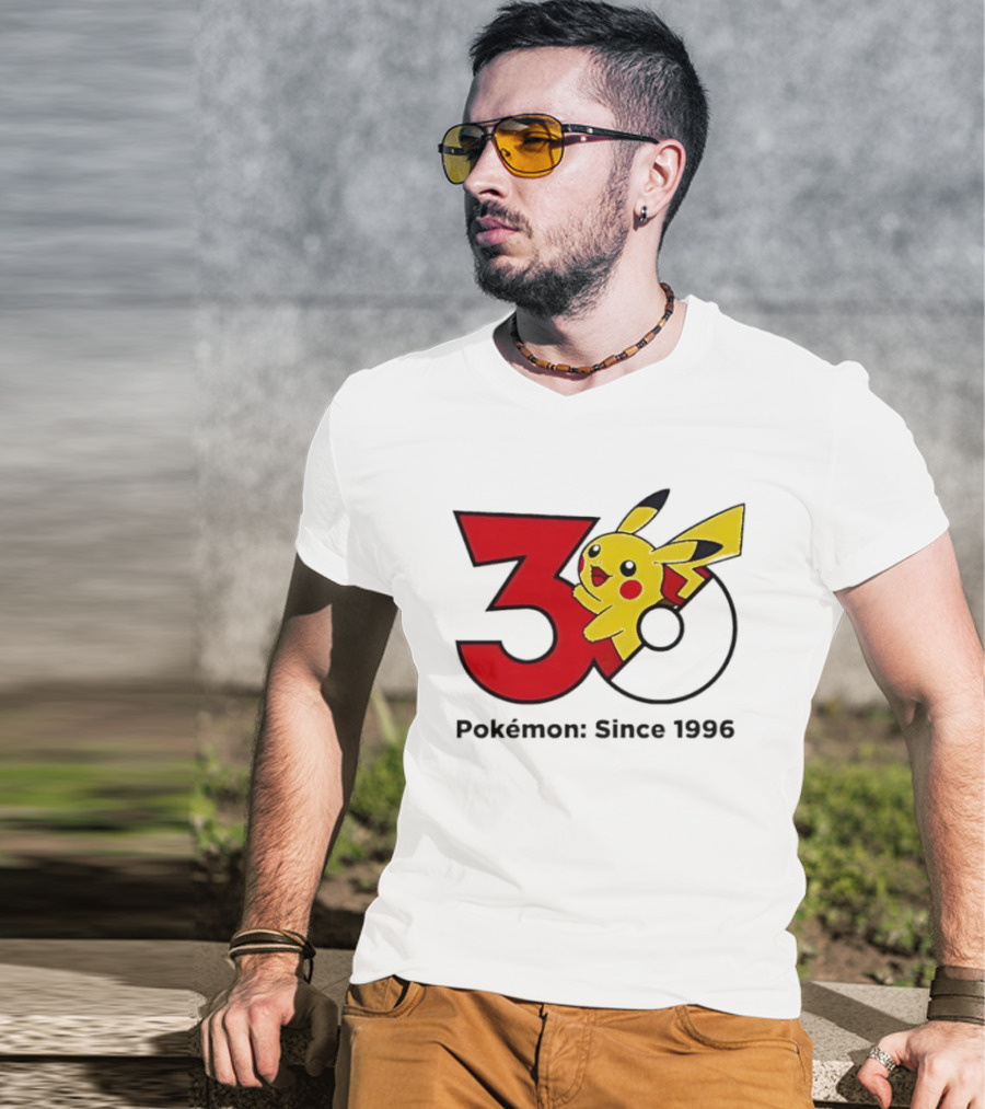 Pokémon 30th Anniversary Since 1996 Pikachu Celebration T-Shirt