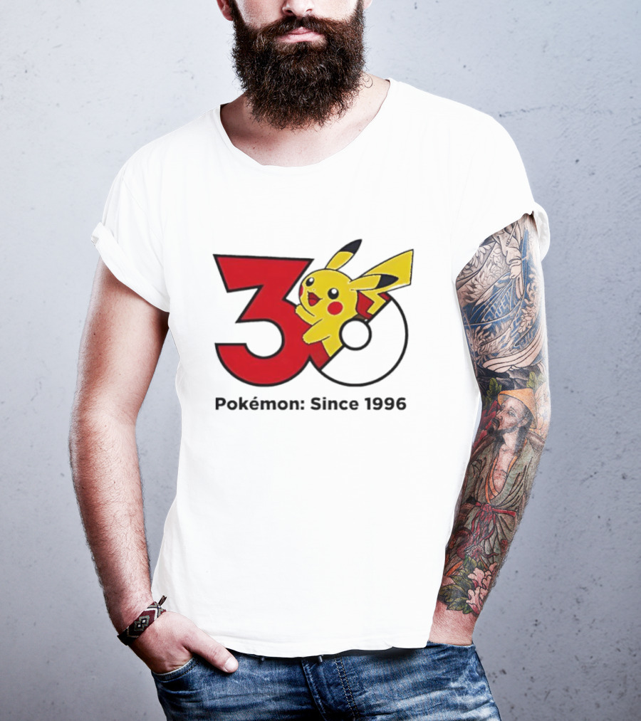 Pokémon 30th Anniversary Since 1996 Pikachu Celebration T-Shirt