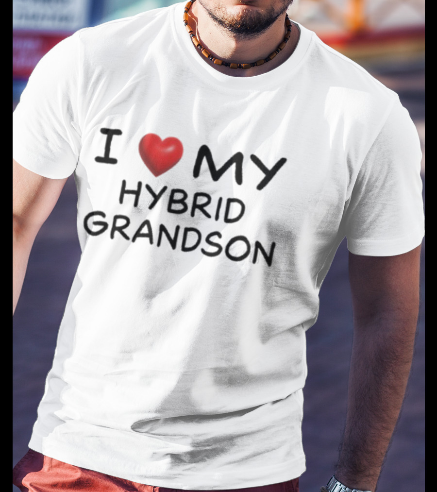 I Love My Hybrid Grandson Heart Emoji T-Shirt