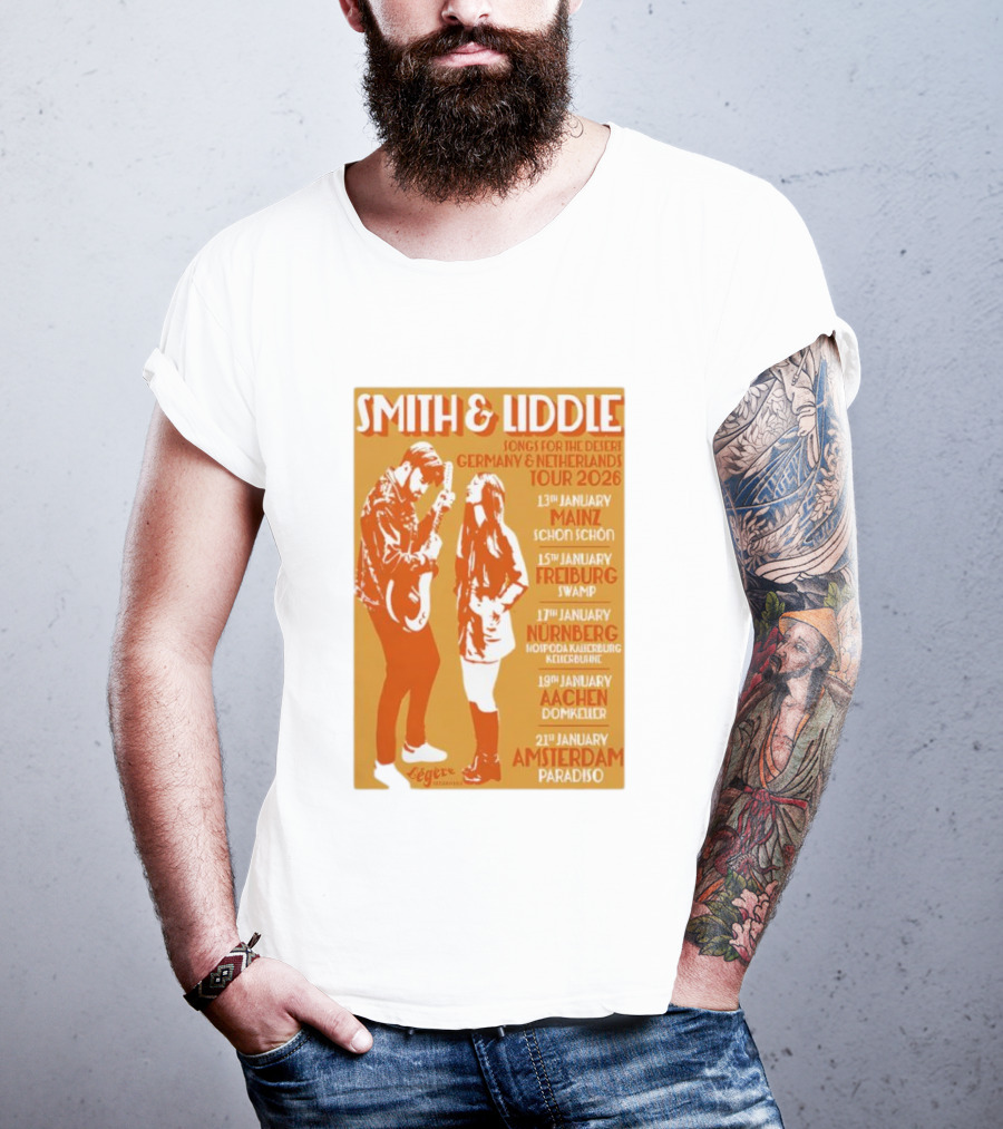 Smith And Liddle Songs For The Desert Germany Netherlands Tour 2026 Mainz Freiburg Nürnberg Aachen Amsterdam T-Shirt