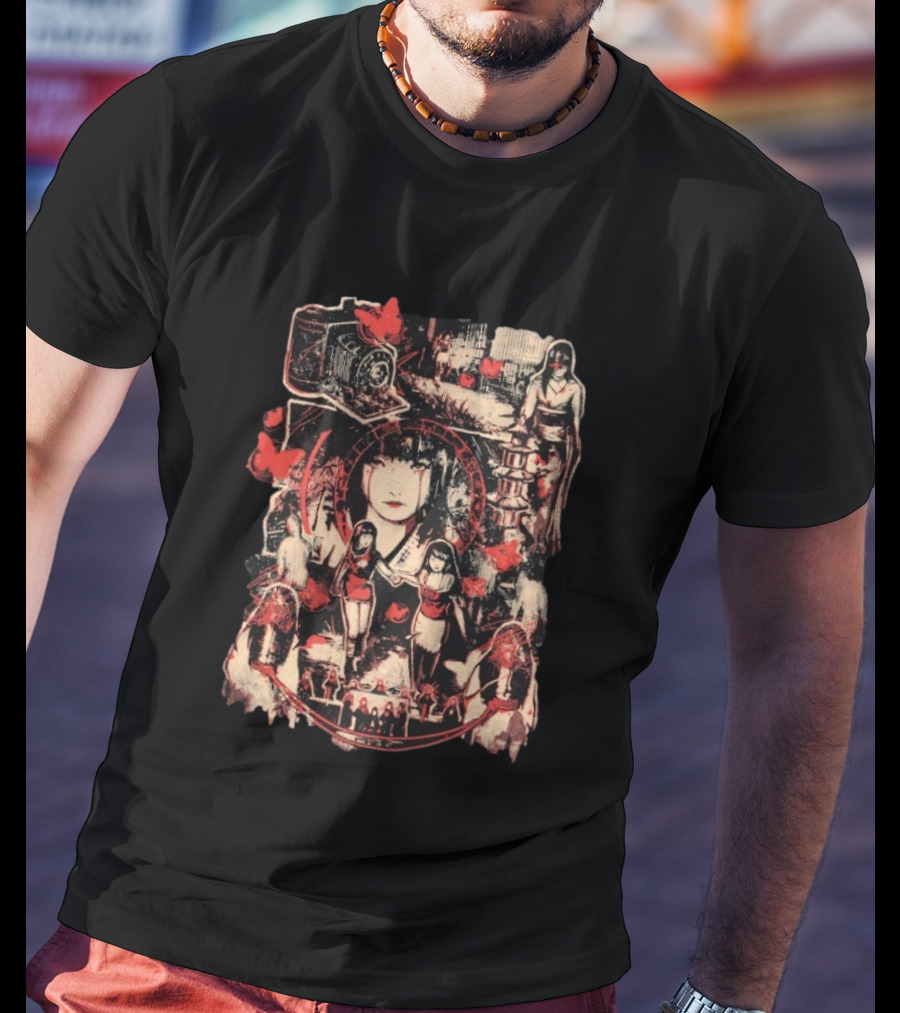 AGDQ 2026 Camera Obscura Horror Elements Red And Black Butterfly Motif T-Shirt