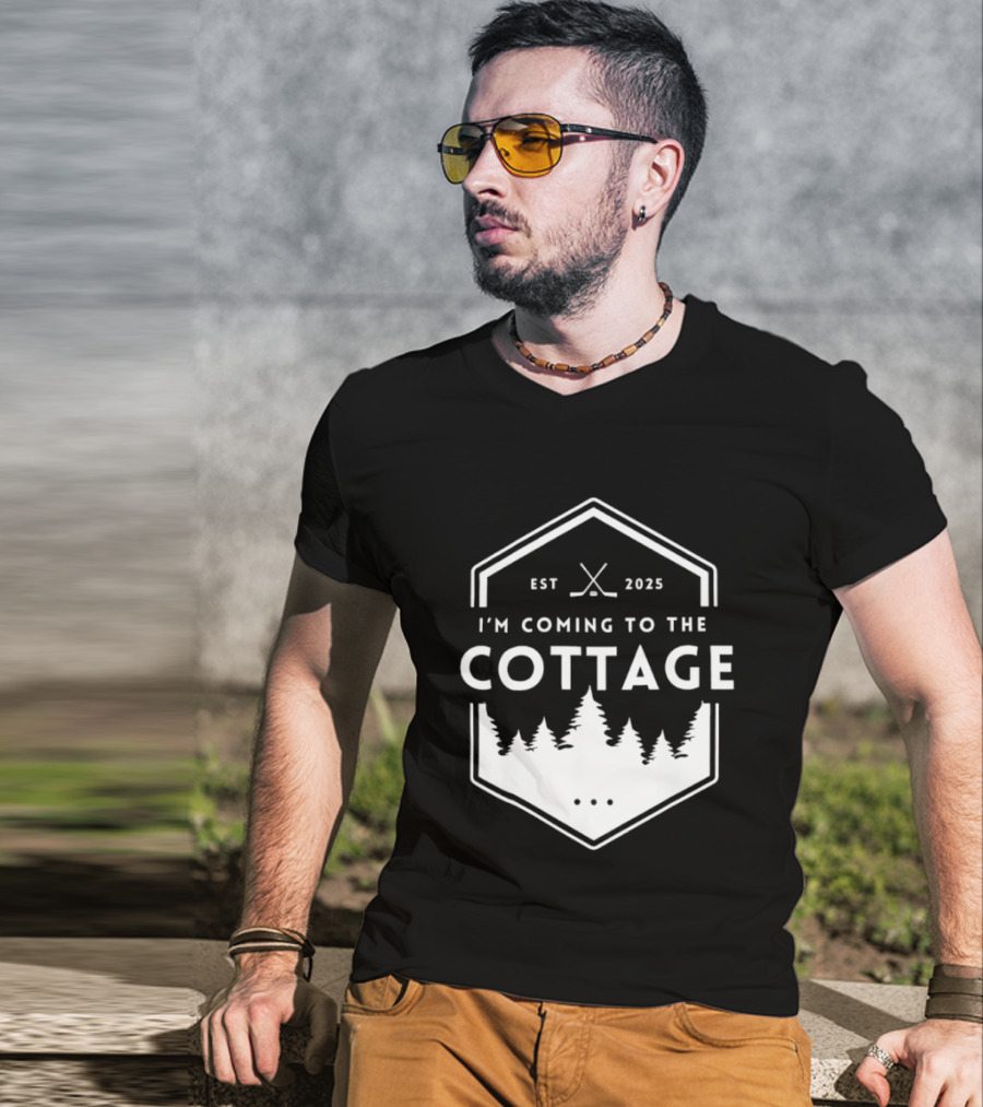 I'm Coming To The Cottage EST 2025 Forest Hockey T-Shirt