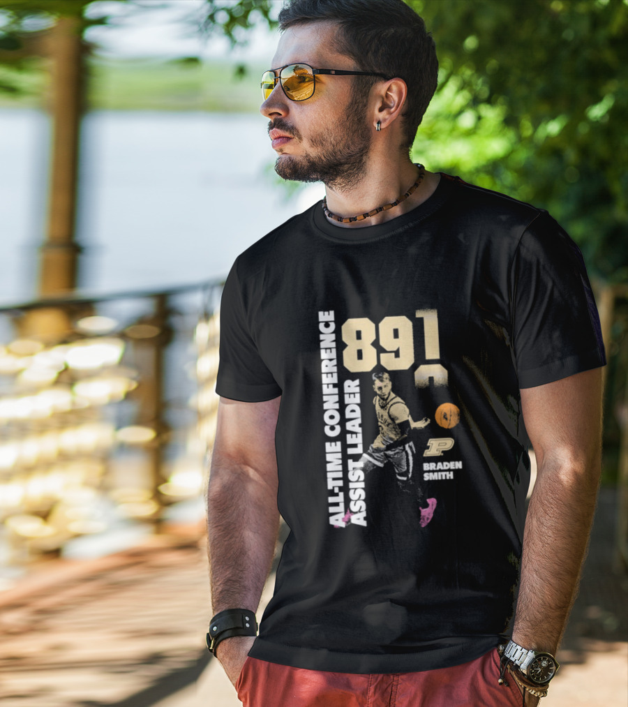 Braden Smith 891 All Time Conference Assist Leader Purdue Boilermakers T-Shirt