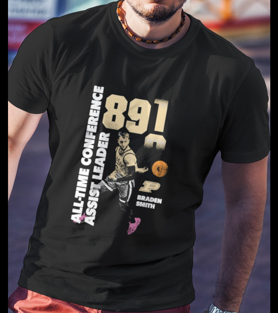 Braden Smith 891 All Time Conference Assist Leader Purdue Boilermakers T-Shirt