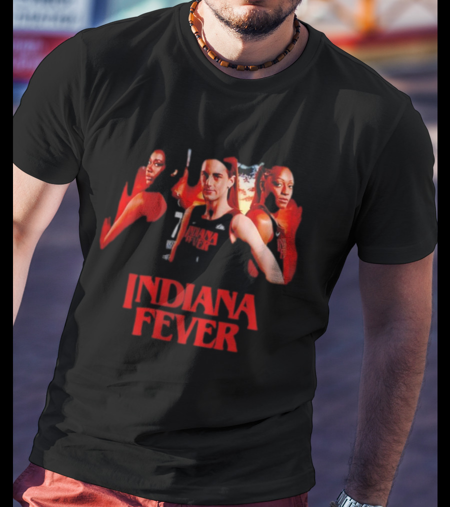 Indiana Fever Caitlin Clark Aliyah Boston Kelsey Mitchell Stranger Things T-Shirt