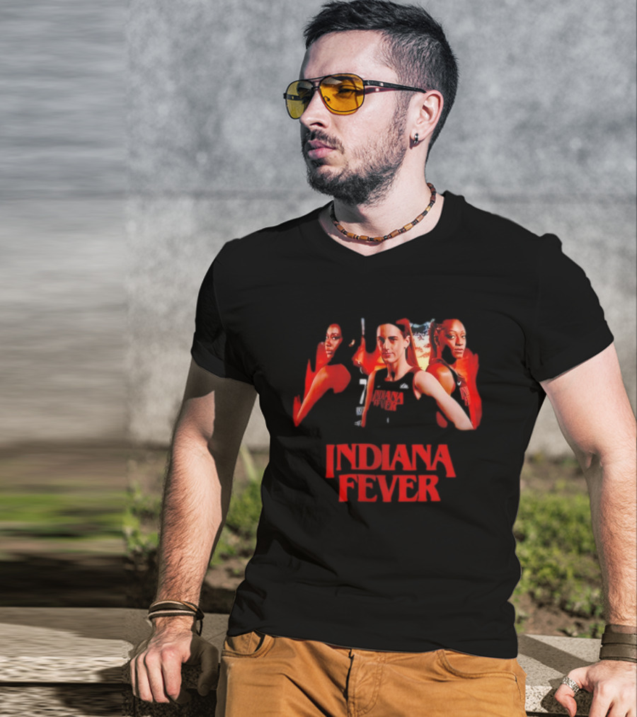 Indiana Fever Caitlin Clark Aliyah Boston Kelsey Mitchell Stranger Things T-Shirt