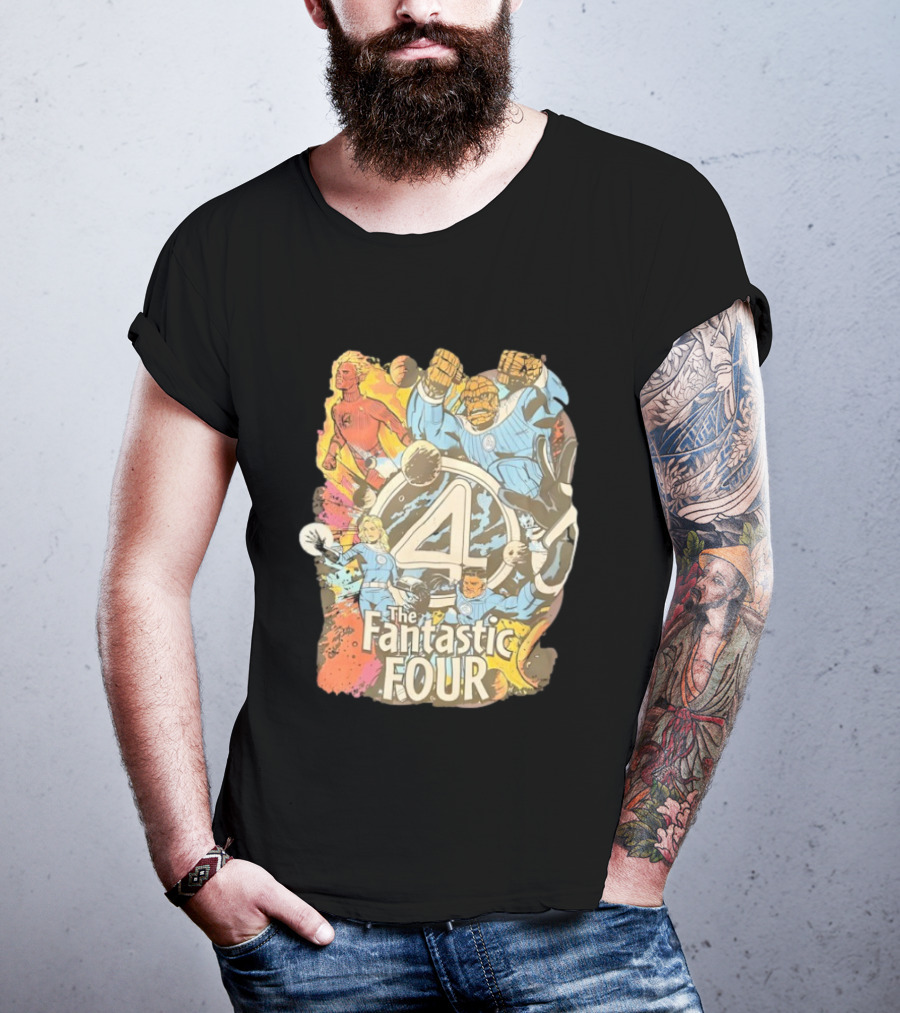 The Fantastic Four Comic Book Style Mr. Fantastic Invisible Woman Human Torch The Thing T-Shirt