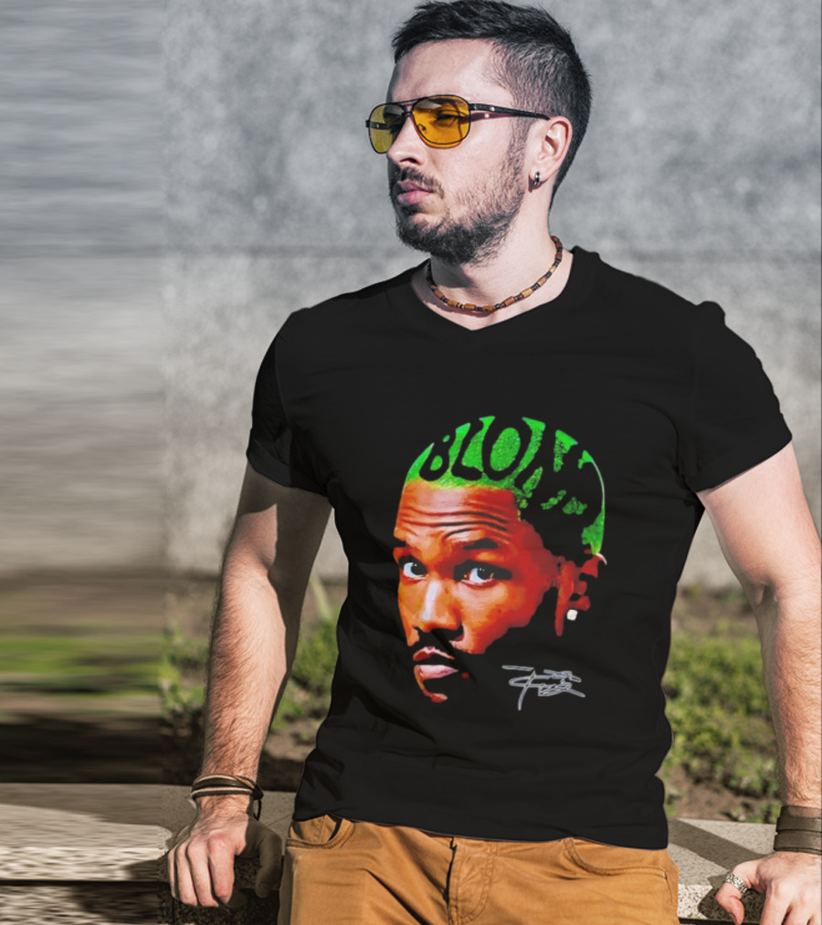 Blond Frank Ocean Big Face Green Hair Signature T-Shirt