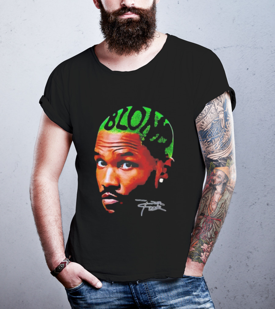 Blond Frank Ocean Big Face Green Hair Signature T-Shirt