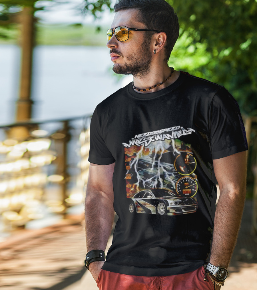Need For Speed Most Wanted Car Lightning Speedometer Racing T-Shirt