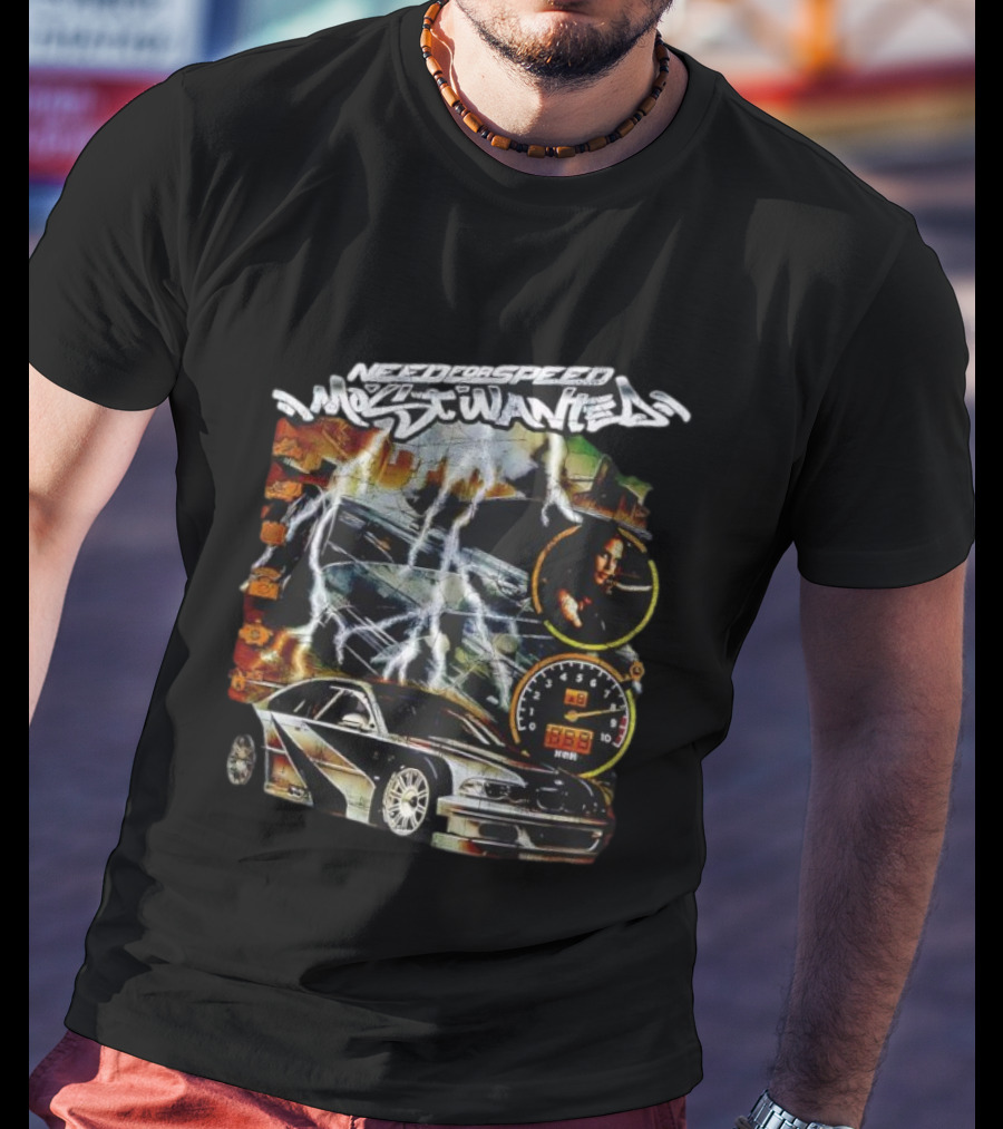 Need For Speed Most Wanted Car Lightning Speedometer Racing T-Shirt